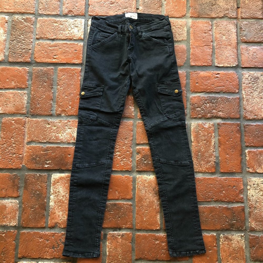Current/Elliott The Skinny Cargo Jeans 28 Black